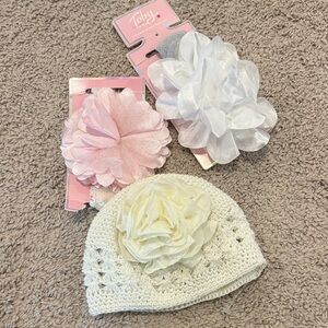 Kids Floral Hair Accessories Set - White, Pink, Cream